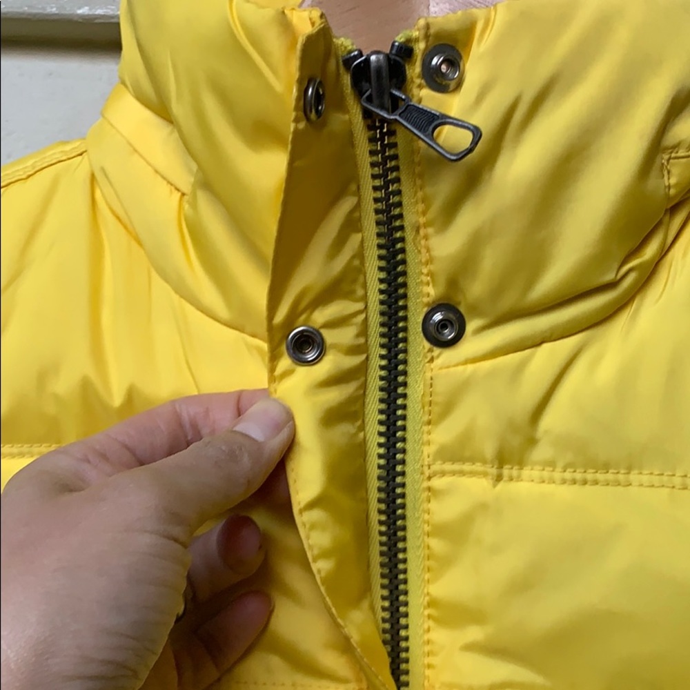 NEW Lucky Brand Down Quilted Puffer Yellow Vest L Zip unisex - Picture 9 of 15